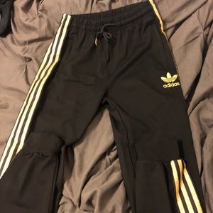 Adidas Black and Gold Track Pants
